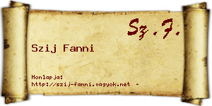 Szij Fanni névjegykártya