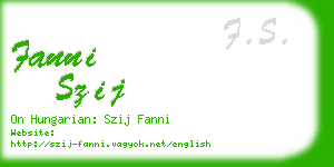 fanni szij business card